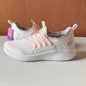 Skechers Light Pink and White Slip-Ins